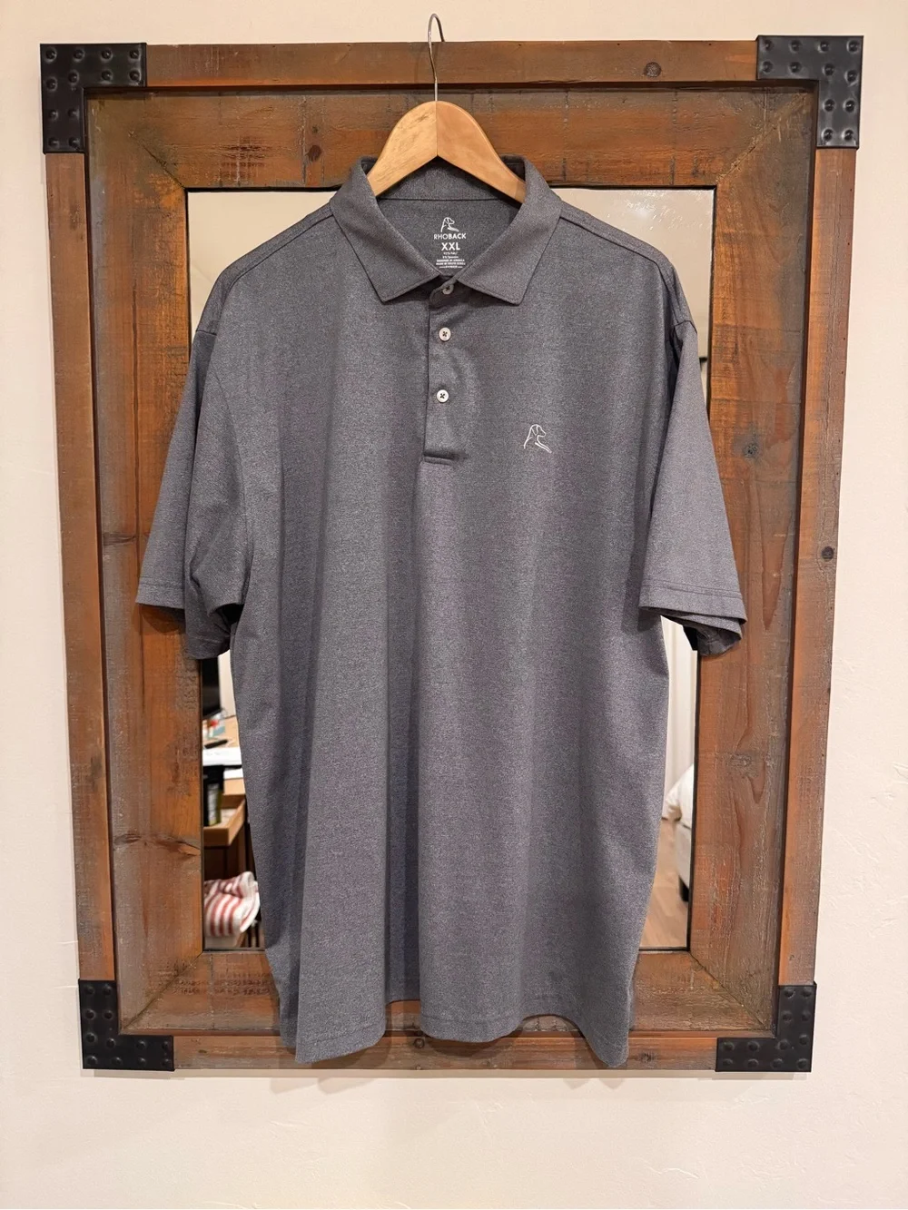 Rhoback Performance Polo (XXL) - Gray Heathered Solid - Excellent Condition